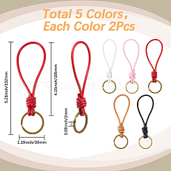 10Pcs 5 Colors Leather Keychain&nbsp;FIND-SC0015-04