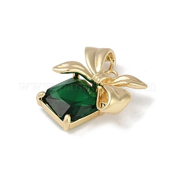 Christmas Theme Brass Rhinestone Pendants&nbsp;KK-Z065-09G-02