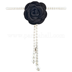 1Pc 3D Cloth Flower Plastic Imitation Pearl Beaded Chain Belts&nbsp;DIY-CP0013-06A