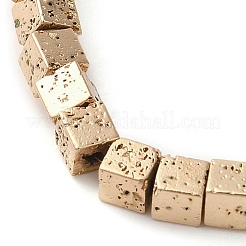 Electroplated Natural Lava Rock Beads Strands&nbsp;X-G-L606-E02-01D