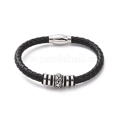 304 Stainless Steel Column Beaded Bracelet with Magnetic Clasps&nbsp;BJEW-P275-21