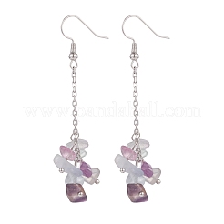 Natural Fluorite Chips Beaded Jewelry Set&nbsp;SJEW-JS01231-02