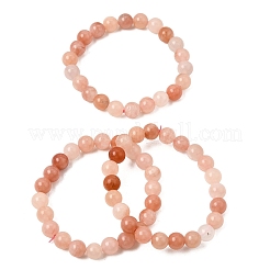 8.5MM Natural Dyed & Heated Chalcedony Round Beaded Stretch Bracelets for Women&nbsp;GG-CBA3F02-14A-02