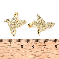 Brass Micro Pave Clear Cubic Zirconia Pendants&nbsp;KK-G533-07E-G