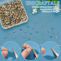 2400Pcs 8 Styles Column Brass Beads&nbsp;KK-UN0003-74