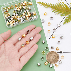 100Pcs 2 Colors 304 Stainless Steel European Beads&nbsp;STAS-DC0001-87