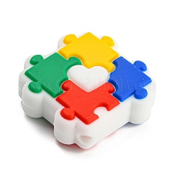 Puzzle Food Grade Eco-Friendly Silicone Focal Beads&nbsp;SIL-H005-01