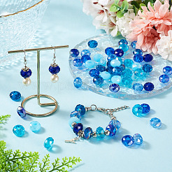 60Pcs 12 Colors Blue Color Theme Glass European Beads&nbsp;GPDL-TA0001-10
