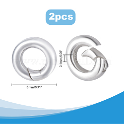 2Pcs 925 Sterling Silver Spring Gate Rings&nbsp;STER-AR0001-16A