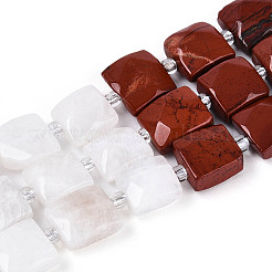 Natural Canada Jade & Red Jasper & Rainbow Moonstone Beads Strands&nbsp;G-T144-18B-01
