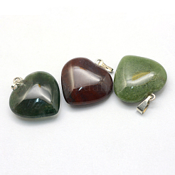 Heart Natural Indian Agate Pendants&nbsp;G-Q438-08