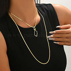 304 Stainless Steel Hollow Cloud Pendant Double Layer Necklaces for Women&nbsp;AM4395