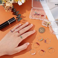 16Pcs 8 Styles Mixed Gemstone Finger Rings&nbsp;RJEW-UN00051
