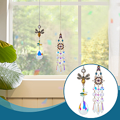 2Pcs 2 Styles Glass Window Hanging Suncatchers&nbsp;HJEW-OC0001-45