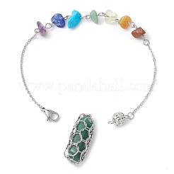 Mixed Synthetic & Natural Chip Gemstone Pointed Dowsing Pendulums&nbsp;PALLOY-JF02455-01