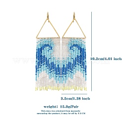 Summer Ocean Vacation Style Handmade Glass Seed Beaded Bohemian Dangle Stud Earrings&nbsp;PW-WGFE95A-06