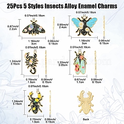 25Pcs 5 Styles Alloy Enamel Pendants&nbsp;ENAM-YW0005-22