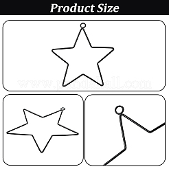 5 Styles Iron Star Ring for DIY Woven Net/Web with Feather&nbsp;IFIN-GF0001-67A