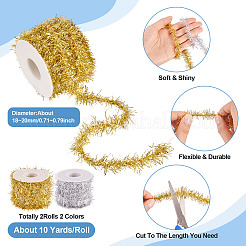 20 Yards 2 Colors Plastic Shiny Tinsel Hanging Garland&nbsp;AJEW-TA0002-16