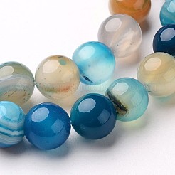 Natural Striped Agate/Banded Agate Beads Strands&nbsp;X-G-D845-01E-8mm