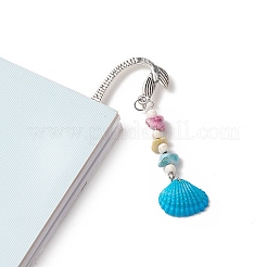 Spray Painted Sea Shell Pendants Bookmarks&nbsp;AJEW-JK00214