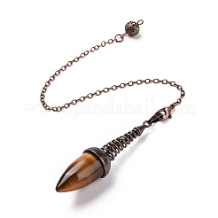Natural Tiger Eye Dowsing Pendulums&nbsp;G-L524-06R-03