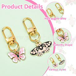 10Pcs 10 Styles Alloy Enamel Butterfly with Flower Pendant Decorations&nbsp;HJEW-YW00152