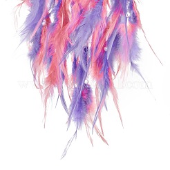 Iron Woven Web/Net with Feather Pendant Decorations&nbsp;AJEW-B017-09