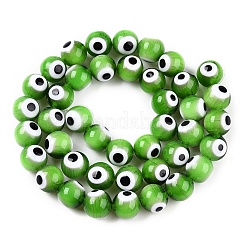 Handmade Evil Eye Lampwork Beads Strands&nbsp;LAMP-N024-32A