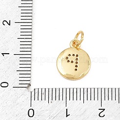 Brass Micro Pave Clear Cubic Zirconia Charms&nbsp;CU-CBA56CE-12G-P