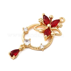 Brass Micro Pave Cubic Zirconia Pendants&nbsp;KK-F916-37G