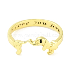 Dog Brass Open Cuff Rings for Women&nbsp;LS-RJEW-S416-01P