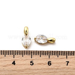 Horse Eye Brass Micro Pave Cubic Zirconia Charms&nbsp;KK-C134-15G