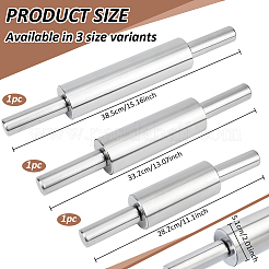 3Pcs 3 Styles 430 Stainless Steel Clay Rolling Pins&nbsp;AJEW-BC0007-16