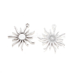 Tibetan Alloy Flower Pendant Cabochon Bezel Settings&nbsp;X-PALLOY-A13079-AS-RS