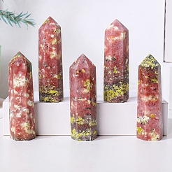 Tower Natural Peach Blossom Tourmaline Home Display Decoration&nbsp;PW-WG51324-02