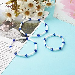 Glass Beads & Handmade Lampwork Beads Stretch Bracelets Set for Parents & Kid&nbsp;BJEW-JB06475
