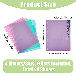4 Sheets A4 PP Plastic Binder Dividers&nbsp;DIY-WH0308-504