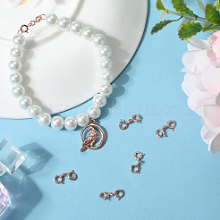 6Pcs Sterling Silver Double Spring Ring Clasps&nbsp;STER-SC0001-22RG