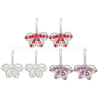 Butterfly Brass Dangle Earrings&nbsp;EJEW-MZ00265-1