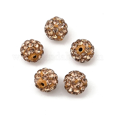 Polymer Clay Rhinestone Beads&nbsp;RB-H284-6MM-Half-246-1