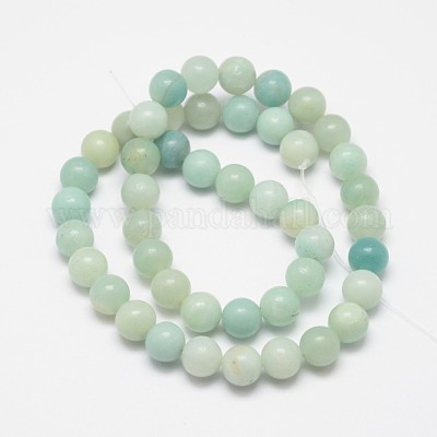 Round Natural Amazonite Bead Strands&nbsp;X-G-I183-02-10mm-1