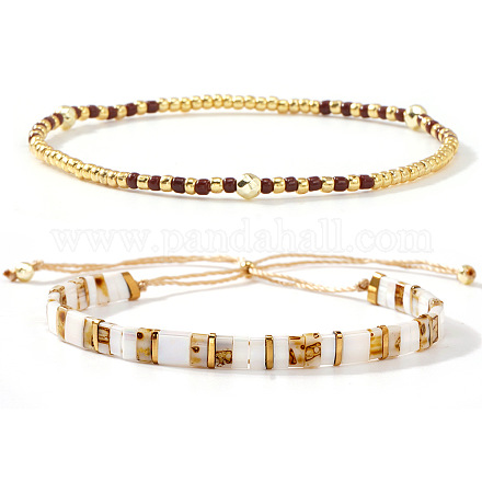 Glass Beaded Stretch Bracelet Sets MD3994-1-1
