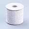 Round Braided Cowhide Cords, White, 3mm, about 10.93 yards(10m)/roll
