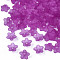 Transparent Acrylic Beads, Flower, Frosted, Purple, 10x5mm, Hole: 1mm, about 420pcs/50g