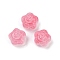 Transparent Glass Beads, Flowers Rose, Baking Paint, Pale Violet Red, 11.5x12x8.5mm, Hole: 1.2mm