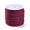 Macrame Cotton Cord, Braided Rope, with Plastic Reel, for Wall Hanging, Crafts, Gift Wrapping, Medium Violet Red, 1.2mm, about 54.68 Yards(50m)/Roll
