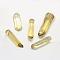 Natural Yellow Quartz Pointed Pendants, Mixed Shapes, Column, 44~64x10~20mm, Hole: 2mm