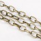 Iron Cable Chains, Unwelded, with Spool, Flat Oval, Flat Oval, Lead Free and Nickel Free, Antique Bronze, 6.9x3.8x0.9mm, about 164.04 Feet(50m)/roll
