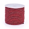 Polyester Cord, Twisted Cord, Brown, 3mm, about 5.46 yards(5m)/roll